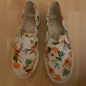 Keds Rifle Paper Company floral print slip ons women’s size 7